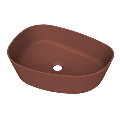 Arcqua Rocker waskom - opbouw - organisch links - 50x37cm - mat terracotta WAS753065 Arcqua Rocker waskom - opbouw - organisch links - 50x37cm - mat terracotta WAS753065