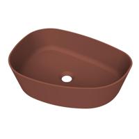 Arcqua Rocker waskom - opbouw - organisch links - 50x37cm - mat terracotta WAS753065 - thumbnail