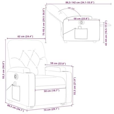 Sta-op-massagestoel elektrisch kunstleer rood