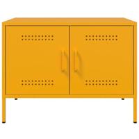 Tv-meubelen 2 st 68x39x50,5 cm staal mosterdgeel - thumbnail