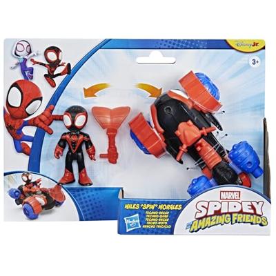 Spidey Techno-Quad voertuig en 7,5 cm Miles "Spin" Morales figuur met accessoire, geschikt voor kinderen vanaf 3 jaar, Marvel Spidey and Extraordinary Friends