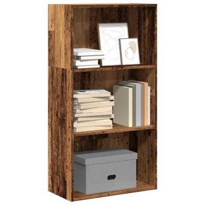 Boekenkast 60x30x114 cm bewerkt hout oud houtkleurig