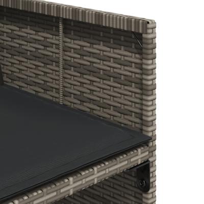 5-delige Tuinset met kussens poly rattan grijs - thumbnail