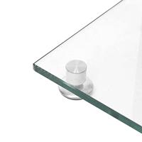 VidaXL Luidsprekerstandaards 2 st 1 pijler gehard glas zilverkleurig - thumbnail