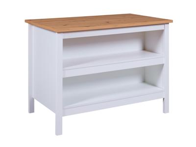 Inter Link Keukeneiland met werkblad (Julina, wit/eiken)