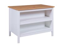 Inter Link Keukeneiland met werkblad (Julina, wit/eiken) - thumbnail