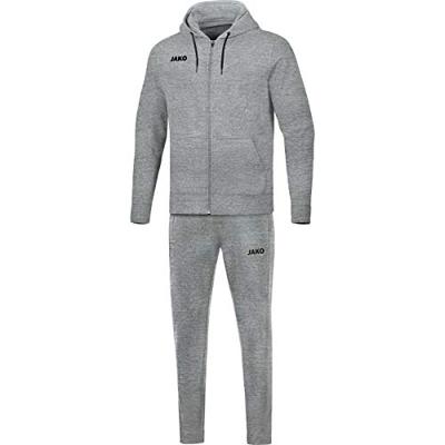 JAKO M9665K Joggingspak Base Met Kap Kids - Lichtgrijs Gemeleerd - 164