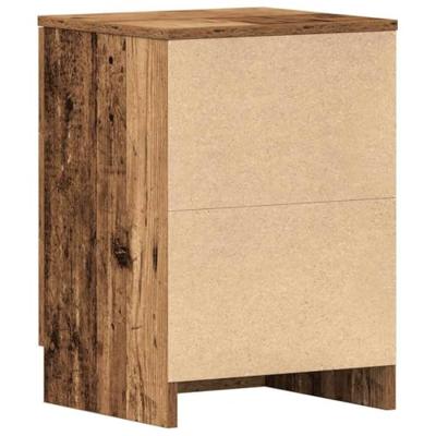 Nachtkastjes 2 st 38x35x55 cm bewerkt hout oud houtkleurig