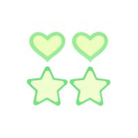 Tepelpads Peekaboo Groen Één maat Hartjes Sterren - thumbnail