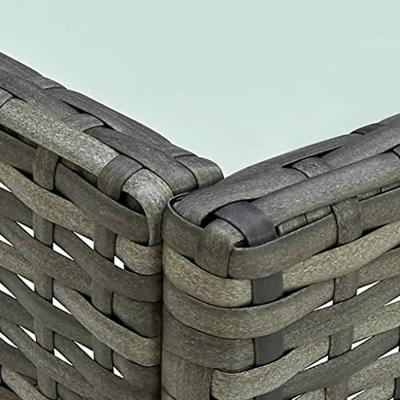 4-delige Loungeset met kussens poly rattan grijs