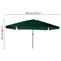Tuinparasol Groen en Zwart 395 x 395 x 245 cm - thumbnail