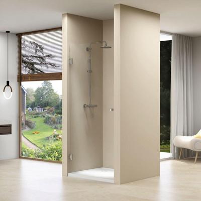 Nisdeur Van Rijn ST01 Profielloos 100x200 cm Helder Glas 8 mm Chroom van Rijn Nisdeur Van Rijn ST01 Profielloos 100x200 cm Helder Glas 8 mm Chroom van Rijn