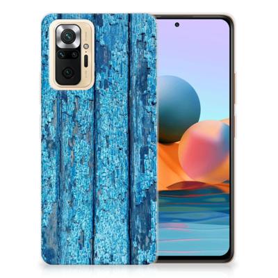 Xiaomi Redmi Note 10 Pro | Bumper Hoesje | Wood Blue Xiaomi Redmi Note 10 Pro | Bumper Hoesje | Wood Blue