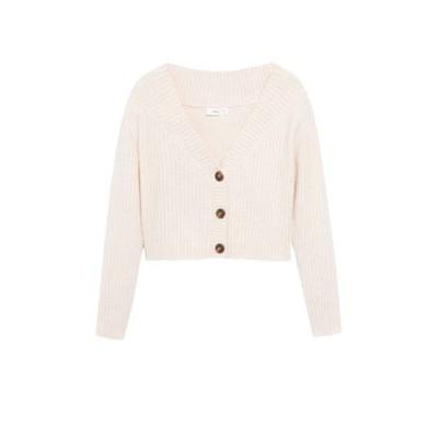 Mango gebreid vest met textuur ecru Mango gebreid vest met textuur ecru