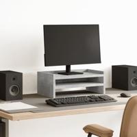 VidaXL Monitorstandaard 42x24x16 cm bewerkt hout betongrijs - thumbnail