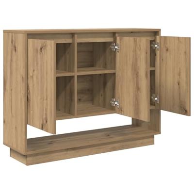 Dressoir artisanaal eikenkleurig 97 x 29 x 75 cm Bewerkt hout Dressoir artisanaal eikenkleurig 97 x 29 x 75 cm Bewerkt hout