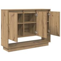 Dressoir artisanaal eikenkleurig 97 x 29 x 75 cm Bewerkt hout - thumbnail