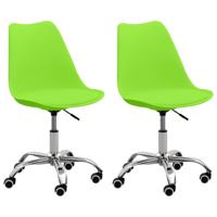 vidaXL Eetkamerstoelen 2 st kunstleer groen - thumbnail