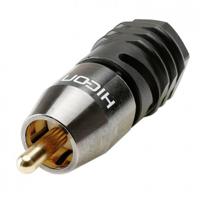Hicon HI-CM0.8/3.7-SM RCA-connector, mono zwart, zilver 1 st. - thumbnail