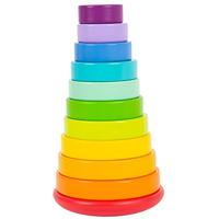 Small Foot houten stapeltoren regenboog, 11dlg. - thumbnail