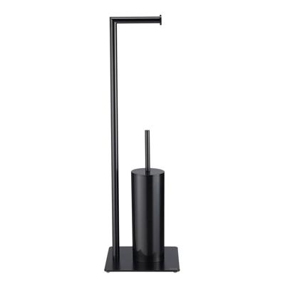 Toiletbutler Sealskin Tube met Toiletrolhouder en Toiletborstel met Houder Vrijstaand Zwart Toiletbutler Sealskin Tube met Toiletrolhouder en Toiletborstel met Houder Vrijstaand Zwart