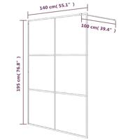 Inloopdouchewand 140x195 cm halfmat ESG-glas zwart - thumbnail