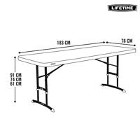 Vouwtafel Lifetime Wit Staal Plastic 183 x 91 x 76 cm - thumbnail