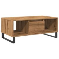 Salontafel 90x50x36,5 cm bewerkt hout artisanaal eikenkleurig - thumbnail