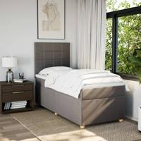 Boxspring met matras stof taupe 80x200 cm - thumbnail