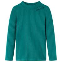 VidaXL Kindershirt met lange mouwen geribd 116 donkergroen - thumbnail