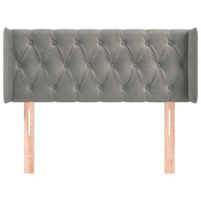 Hoofdbord met randen 103x16x78/88 cm fluweel lichtgrijs