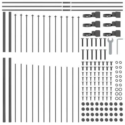 Tuinhek 2 pcs Grijs 170 x 215 cm Gepoedercoat staal