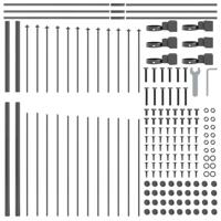 Tuinhek 3 pcs Grijs 170 x 215 cm Gepoedercoat staal - thumbnail