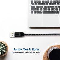 USB 2.0 aansluitkabel met liniaal, USB (type A) naar USB (type C) zwart, 1 m - thumbnail