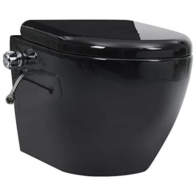 Hangend toilet randloos met bidetfunctie keramiek zwart - thumbnail