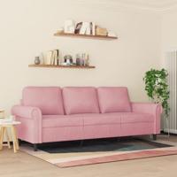 Driezitsbank 180 cm fluweel roze - thumbnail