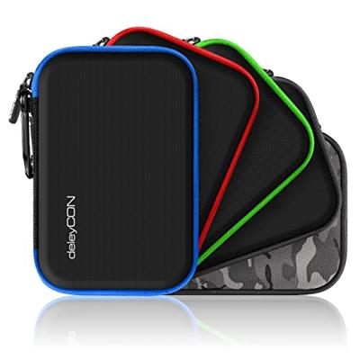 deleyCON Navigatie Tas Navigatie Case Tas voor Navigatieapparaten - 4,3 Inch & 5 Inch (14,6 x 9,3 x 3,4 cm) - Robuust Stootvast 2 Binnenvakken - Zwart/Groen