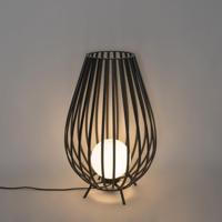 QAZQA Design vloerlamp zwart met opaal 70 cm IP44 - Angela - thumbnail