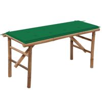 Tuinbank inklapbaar met kussen 118 cm bamboe - thumbnail