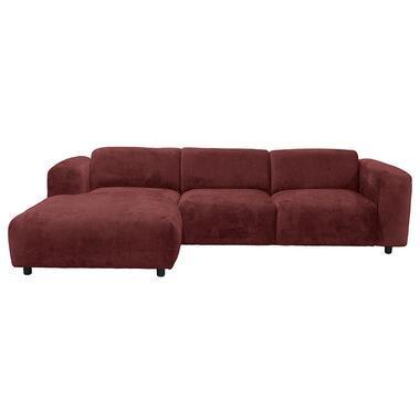 Hoekbank Eden links - wijnrood
