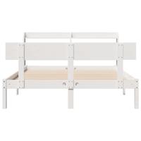 Bedframe zonder matras massief grenenhout wit 160x200 cm - thumbnail