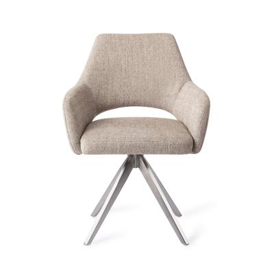 Jesper Home Eetkamerstoel 'Yanai' Turn Steel, Draaibaar, kleur Biscuit Beach