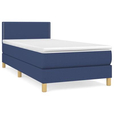 Boxspring met matras stof blauw 100x200 cm - thumbnail