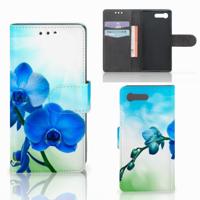 Sony Xperia X Compact Hoesje Orchidee Blauw - Cadeau voor je Moeder - thumbnail