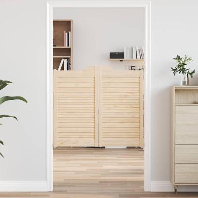 Draaideuren louvredesign 1-paar 90x100 cm massief grenenhout