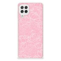 Samsung Galaxy A22 4G | M22 | TPU Case | White Flowers - thumbnail