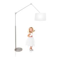 Steinhauer VloerlampGramineus 165cm grijs met effen witte kap - 9718ST - thumbnail