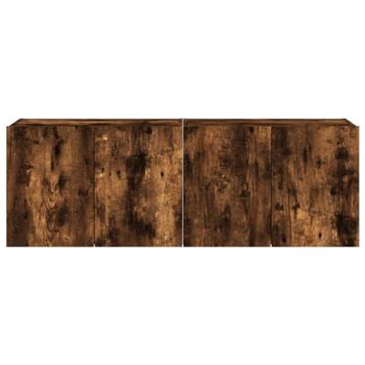 Tv-wandmeubels met LED 2 st 60x35x41 cm gerookt eikenkleurig