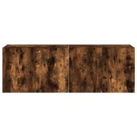 Tv-wandmeubels met LED 2 st 60x35x41 cm gerookt eikenkleurig - thumbnail