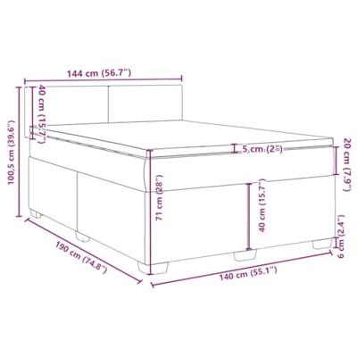 Boxspring met matras fluweel zwart 140x190 cm